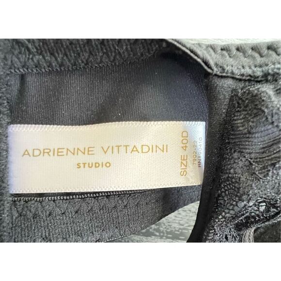 Adrienne Vittadini Underwire Padded Black Open Back Lace Bra - Picture 2 of 4